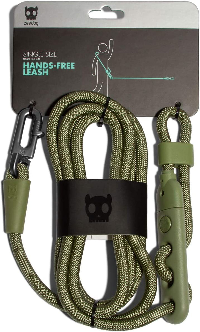 Army Green 4-In-1 Hands-Free Dog Leash – Adjustable Reflective Rope, Crossbody, Waist, and Long Leash – Versatile, Durable, and Comfortable